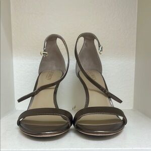 Ralph Lauren Brown Heels with Stiletto and Open-Toe Design
